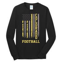 Colorado Football Fan American Flag Tall Long Sleeve T-Shirt