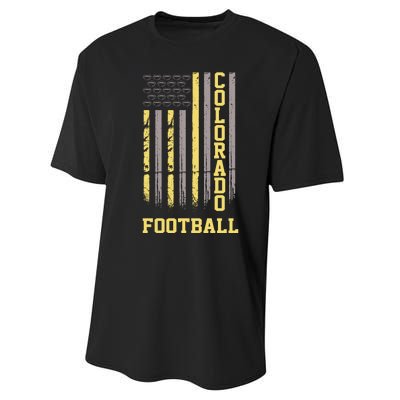 Colorado Football Fan American Flag Performance Sprint T-Shirt