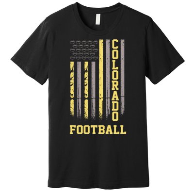 Colorado Football Fan American Flag Premium T-Shirt