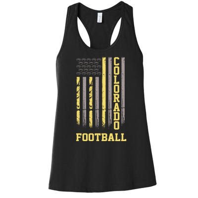 Colorado Football Fan American Flag Women's Racerback Tank