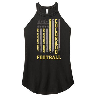 Colorado Football Fan American Flag Women's Perfect Tri Rocker Tank