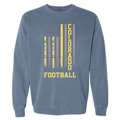 Colorado Football Fan American Flag Garment-Dyed Sweatshirt