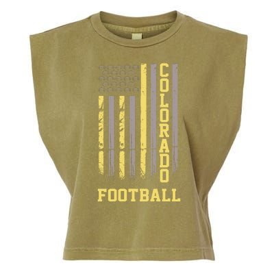 Colorado Football Fan American Flag Garment-Dyed Women's Muscle Tee