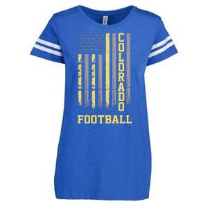 Colorado Football Fan American Flag Enza Ladies Jersey Football T-Shirt