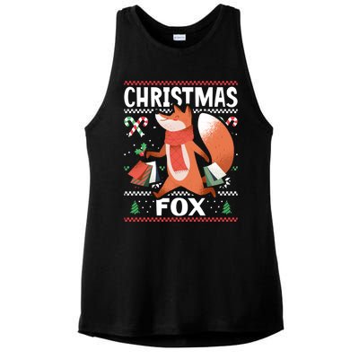 Christmas Fox For Xmas Gift Ladies PosiCharge Tri-Blend Wicking Tank