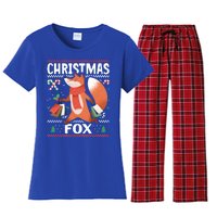 Christmas Fox For Xmas Gift Women's Flannel Pajama Set