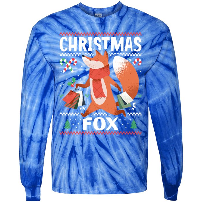 Christmas Fox For Xmas Gift Tie-Dye Long Sleeve Shirt