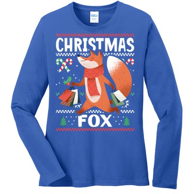 Christmas Fox For Xmas Gift Ladies Long Sleeve Shirt