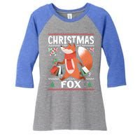 Christmas Fox For Xmas Gift Women's Tri-Blend 3/4-Sleeve Raglan Shirt