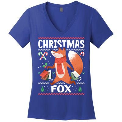 Christmas Fox For Xmas Gift Women's V-Neck T-Shirt