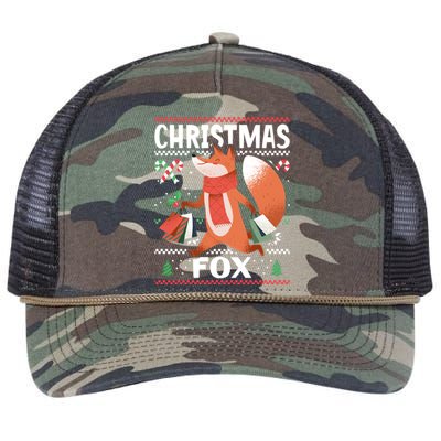 Christmas Fox For Xmas Gift Retro Rope Trucker Hat Cap