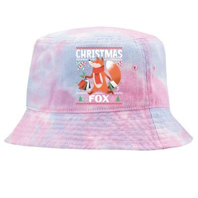 Christmas Fox For Xmas Gift Tie-Dyed Bucket Hat