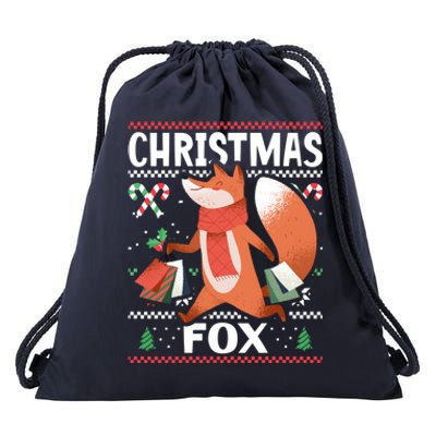 Christmas Fox For Xmas Gift Drawstring Bag