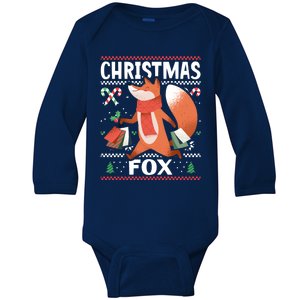 Christmas Fox For Xmas Gift Baby Long Sleeve Bodysuit