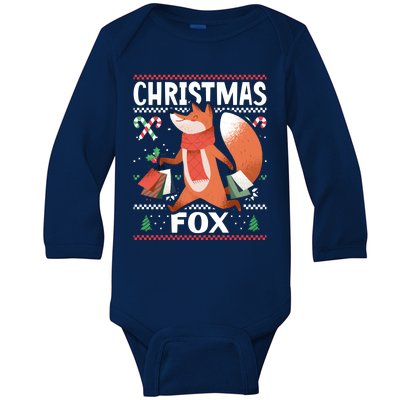 Christmas Fox For Xmas Gift Baby Long Sleeve Bodysuit