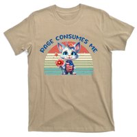 Cat Flower Funny Rage Consumes Me Vintage Kitty Meme T-Shirt