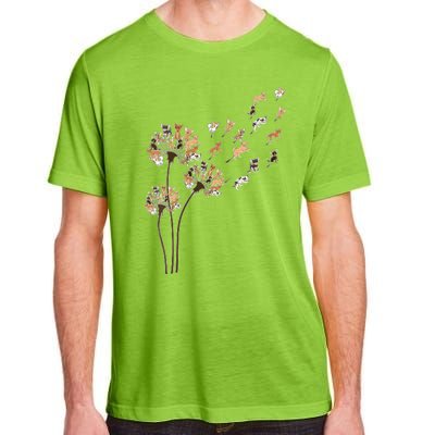 Chihuahua Flower Fly Dandelion Chihuahua Funny Dog Lover V Neck Adult ChromaSoft Performance T-Shirt