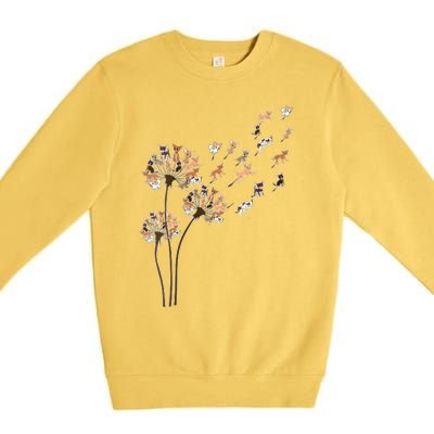 Chihuahua Flower Fly Dandelion Chihuahua Funny Dog Lover V Neck Premium Crewneck Sweatshirt