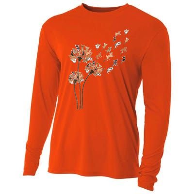 Chihuahua Flower Fly Dandelion Chihuahua Funny Dog Lover V Neck Cooling Performance Long Sleeve Crew