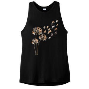 Chihuahua Flower Fly Dandelion Chihuahua Funny Dog Lover V Neck Ladies PosiCharge Tri-Blend Wicking Tank