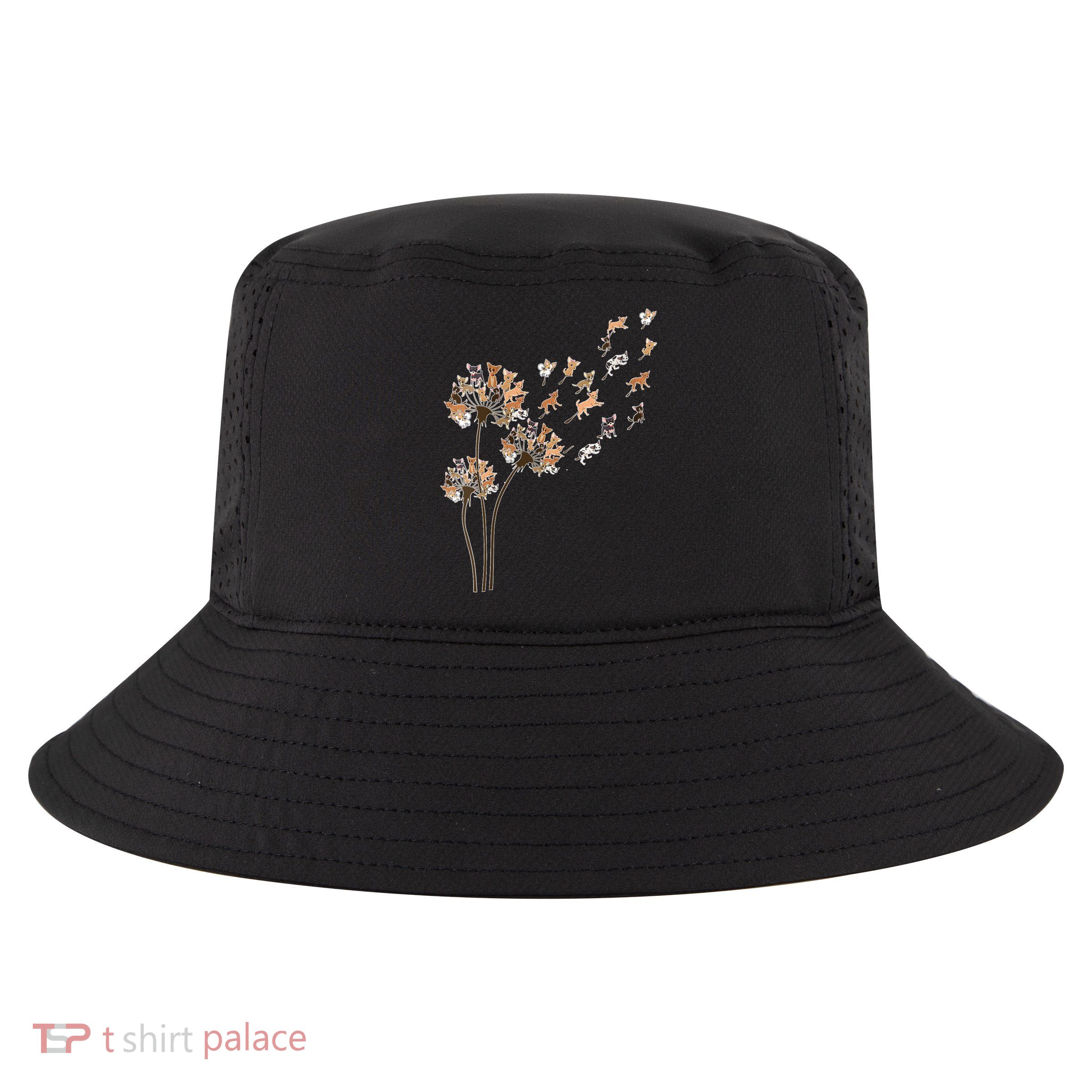Chihuahua Flower Fly Dandelion Chihuahua Funny Dog Lover V Neck Cool Comfort Performance Bucket Hat