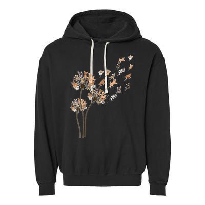 Chihuahua Flower Fly Dandelion Chihuahua Funny Dog Lover V Neck Garment-Dyed Fleece Hoodie