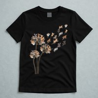 Chihuahua Flower Fly Dandelion Chihuahua Funny Dog Lover V Neck T-Shirt