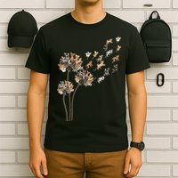 Chihuahua Flower Fly Dandelion Chihuahua Funny Dog Lover V Neck T-Shirt