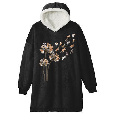 Chihuahua Flower Fly Dandelion Chihuahua Funny Dog Lover V Neck Hooded Wearable Blanket