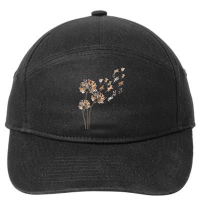 Chihuahua Flower Fly Dandelion Chihuahua Funny Dog Lover V Neck 7-Panel Snapback Hat