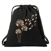 Chihuahua Flower Fly Dandelion Chihuahua Funny Dog Lover V Neck Drawstring Bag
