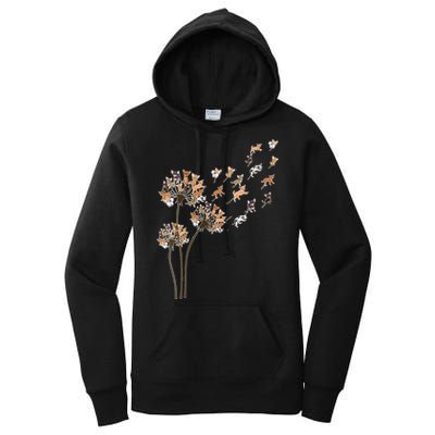Chihuahua Flower Fly Dandelion Chihuahua Funny Dog Lover V Neck Women's Pullover Hoodie