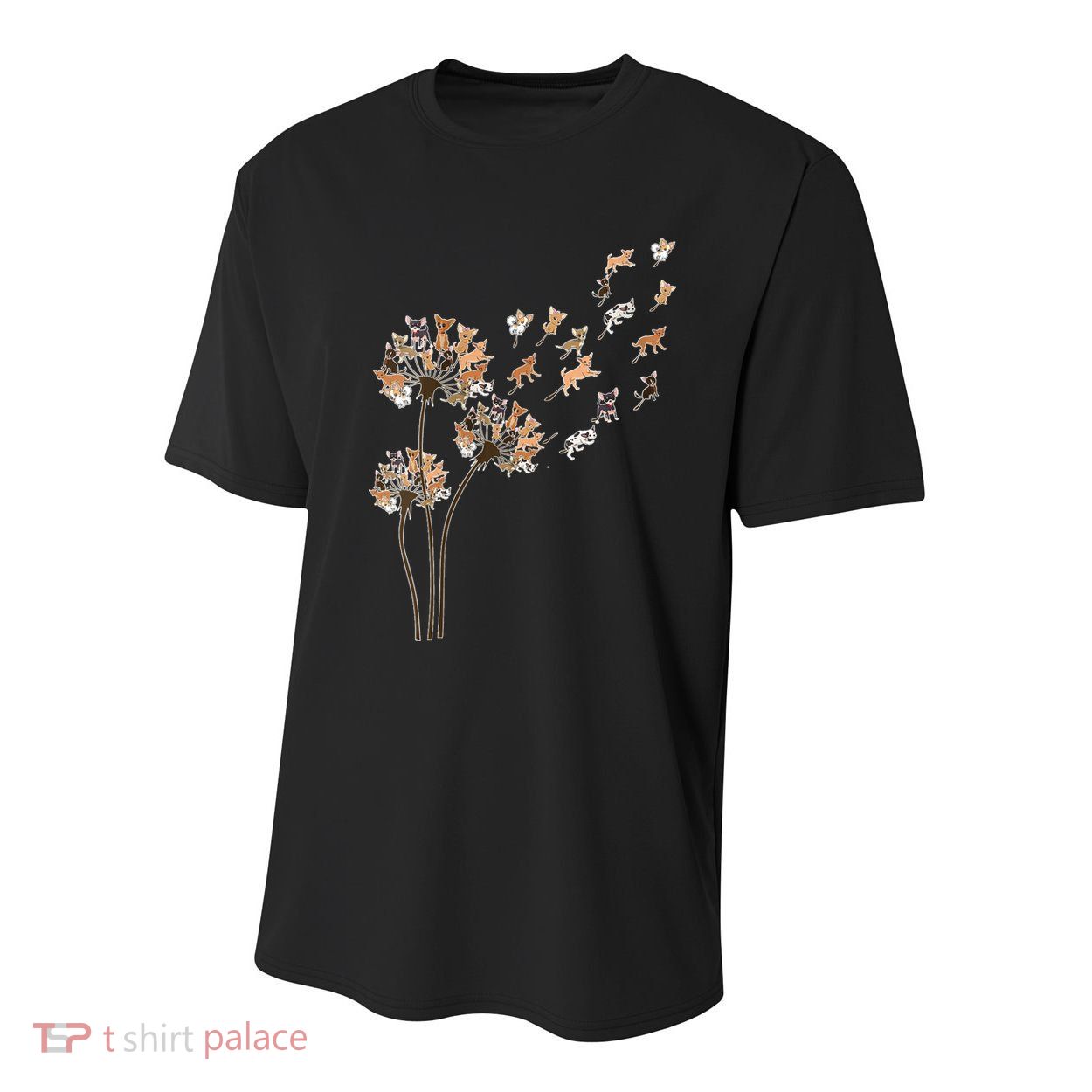 Chihuahua Flower Fly Dandelion Chihuahua Funny Dog Lover V Neck Youth Performance Sprint T-Shirt