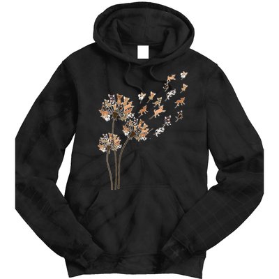 Chihuahua Flower Fly Dandelion Chihuahua Funny Dog Lover V Neck Tie Dye Hoodie
