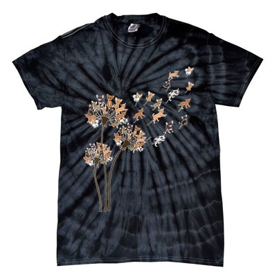 Chihuahua Flower Fly Dandelion Chihuahua Funny Dog Lover V Neck Tie-Dye T-Shirt