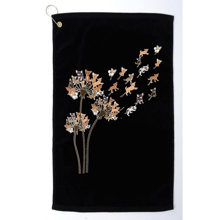 Chihuahua Flower Fly Dandelion Chihuahua Funny Dog Lover V Neck Golf Towel