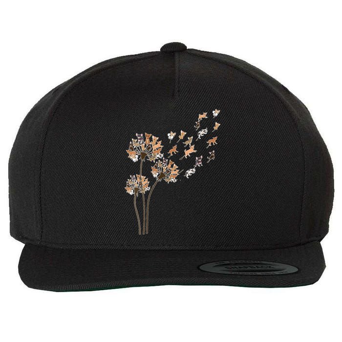 Chihuahua Flower Fly Dandelion Chihuahua Funny Dog Lover V Neck Wool Snapback Cap