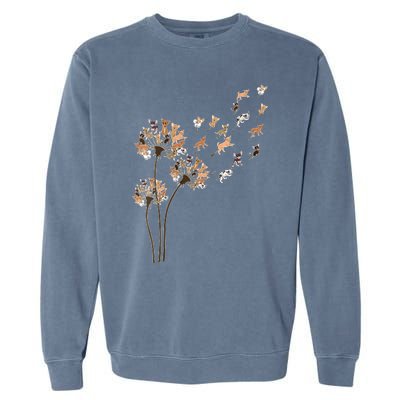 Chihuahua Flower Fly Dandelion Chihuahua Funny Dog Lover V Neck Garment-Dyed Sweatshirt