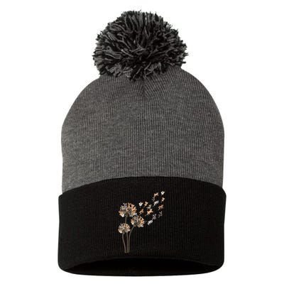 Chihuahua Flower Fly Dandelion Chihuahua Funny Dog Lover V Neck Pom Pom 12in Knit Beanie