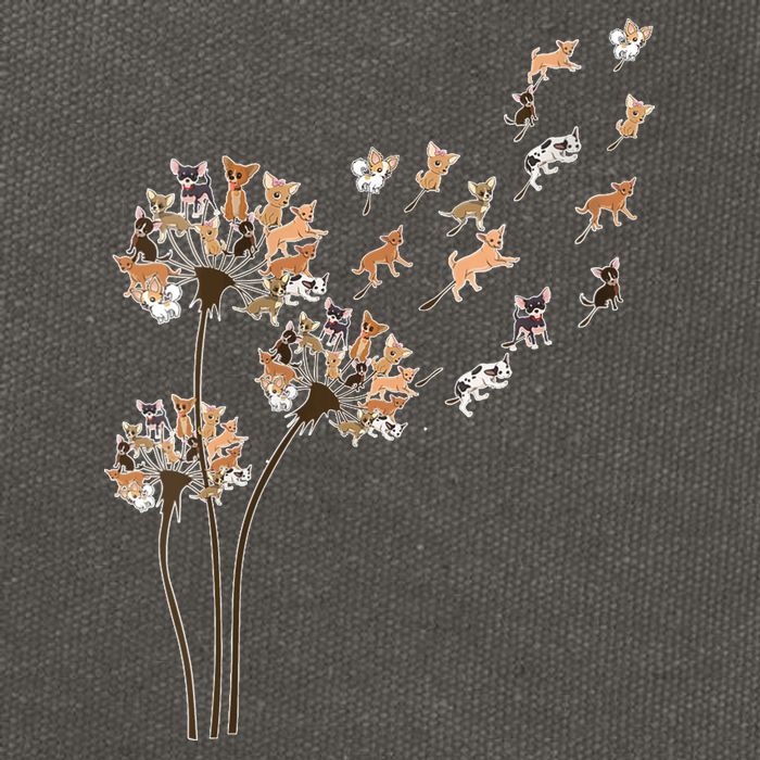 Chihuahua Flower Fly Dandelion Chihuahua Funny Dog Lover V Neck Cotton Canvas Backpack
