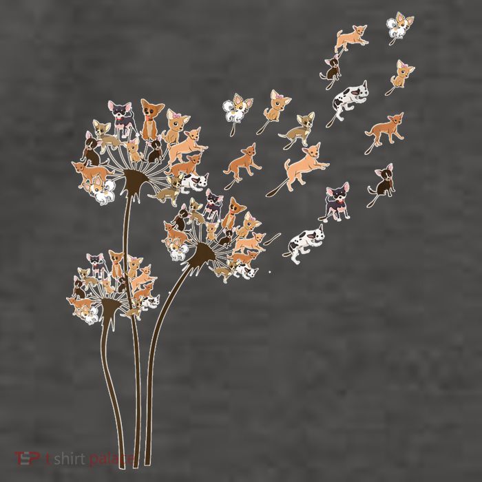 Chihuahua Flower Fly Dandelion Chihuahua Funny Dog Lover V Neck Vector Backpack