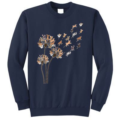 Chihuahua Flower Fly Dandelion Chihuahua Funny Dog Lover V Neck Sweatshirt