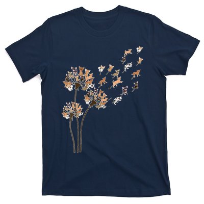 Chihuahua Flower Fly Dandelion Chihuahua Funny Dog Lover V Neck T-Shirt