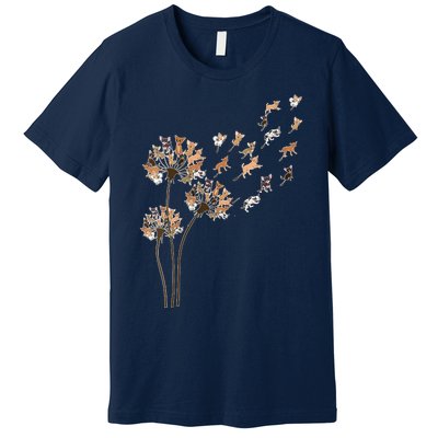 Chihuahua Flower Fly Dandelion Chihuahua Funny Dog Lover V Neck Premium T-Shirt