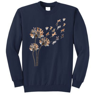 Chihuahua Flower Fly Dandelion Chihuahua Funny Dog Lover V Neck Tall Sweatshirt