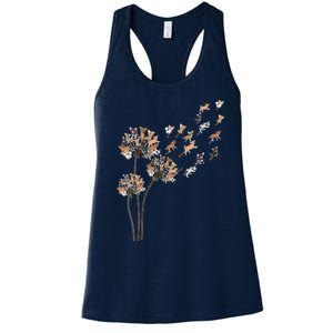 Chihuahua Flower Fly Dandelion Chihuahua Funny Dog Lover V Neck Women's Racerback Tank