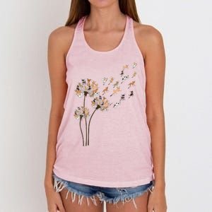 Chihuahua Flower Fly Dandelion Chihuahua Funny Dog Lover V Neck Women's Knotted Racerback Tank