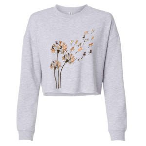 Chihuahua Flower Fly Dandelion Chihuahua Funny Dog Lover V Neck Cropped Pullover Crew