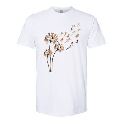 Chihuahua Flower Fly Dandelion Chihuahua Funny Dog Lover V Neck Softstyle CVC T-Shirt