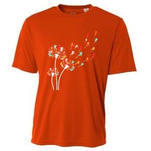 Cats Flower Fly Dandelion Gift Cooling Performance Crew T-Shirt